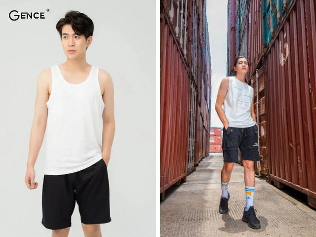 Short phối tanktop đi biển (Nguồn ảnh: Gence)