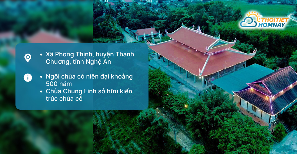 Chùa ở Nghệ An: Chùa Chung Linh Nghệ An với niên đại 500 năm 