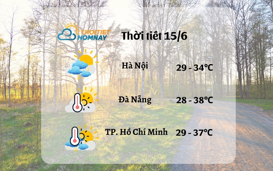 Dự báo thời tiết hôm nay 15/6 