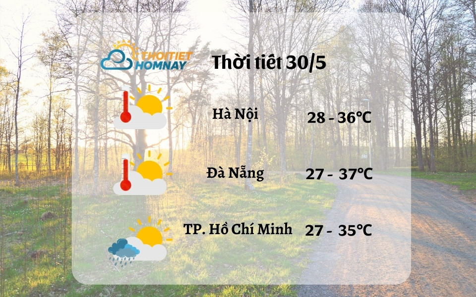 Dự báo thời tiết hôm nay 30/5