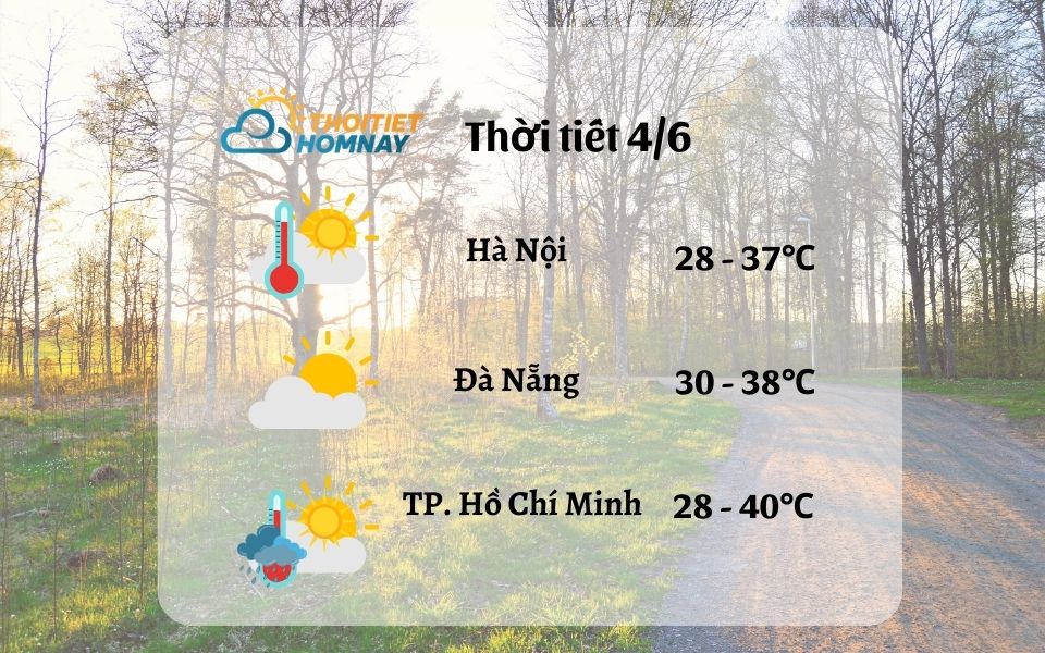 Dự báo thời tiết hôm nay 4/6