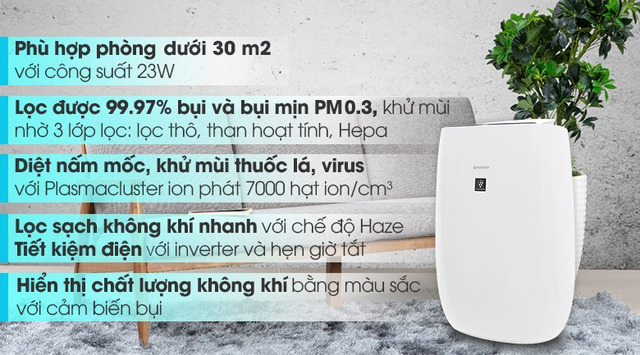  Máy lọc không khí Sharp FP-J40E-W 23W 