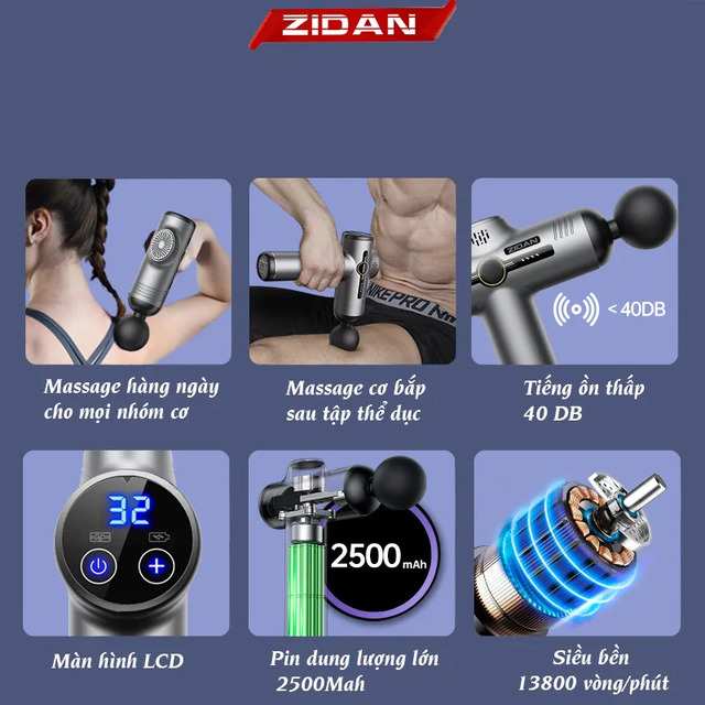 Máy massage cầm tay chính hãng V1 ZiDan 