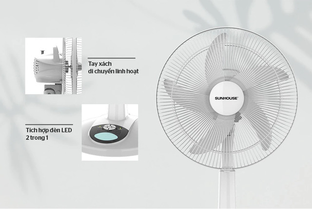 Quạt sạc tích điện SUNHOUSE SHD 7228