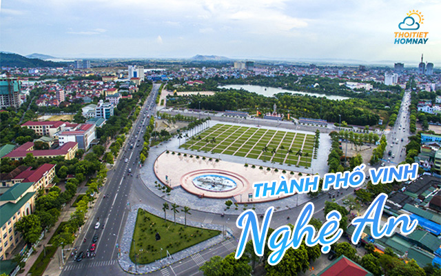 Quang cảnh thành phố Vinh từ góc nhìn trên cao 