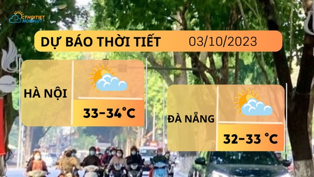 Dự báo thời tiết hôm nay 3/10: Hà Nội nắng ráo, Đà Nẵng & TP.HCM có mưa