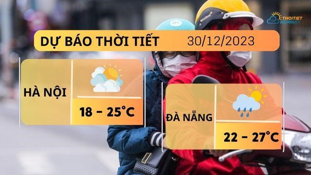 Dự báo thời tiết hôm nay 30/12: Hà Nội và HCM ngày nắng, Đà Nẵng mưa rải rác