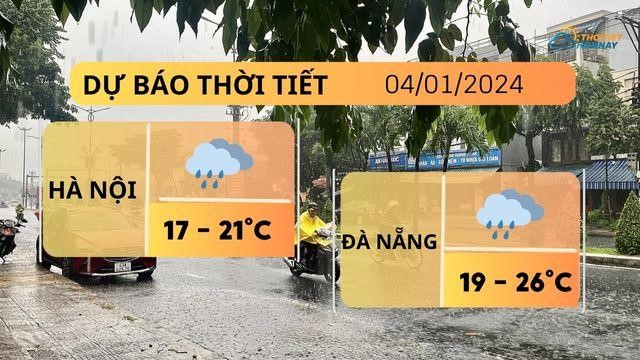 Dự báo thời tiết hôm nay 4/1: Hà Nội mưa rét, HCM giảm nhiệt nhẹ