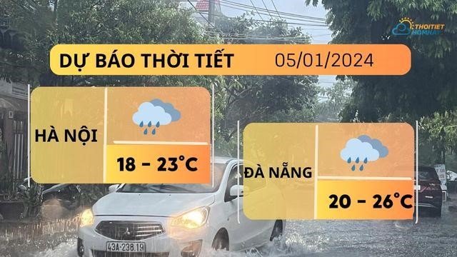 Dự báo thời tiết hôm nay 5/1: Hà Nội mưa rét, HCM ngày nắng, chiều tối mưa