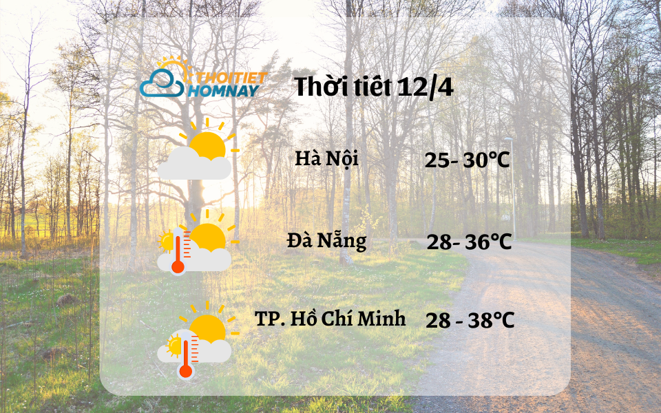 Dự báo thời tiết hôm nay 12/4: hết mưa, tăng nhiệt